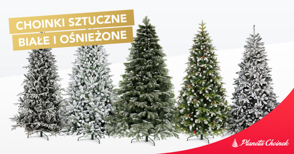 Choinki sztuczne białe i ośnieżone