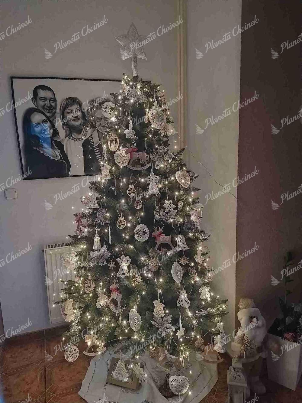 Ozdobiona choinka sztuczna Świerk Norweski 220 cm