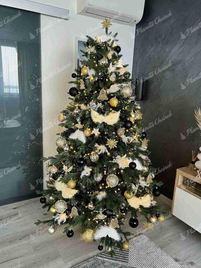 Ozdobiona choinka sztuczna jak żywa PE Świerk Górski 180 cm