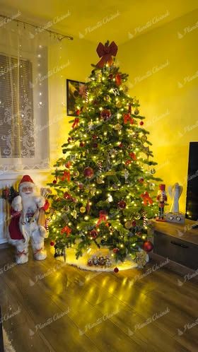 Ozdobiona nowoczesna choinka sztuczna jak żywa PE Świerk Ekskluzywny 210 cm