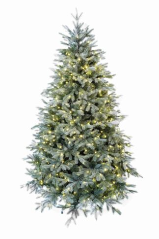 Premium choinka sztuczna jak żywa PE Świerk Srebrny z lampkami LED