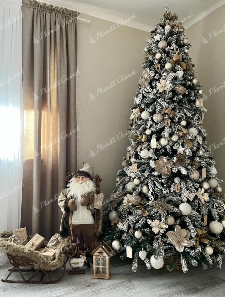 Ubrana choinka sztuczna biała Świerk Nordycki 270 cm