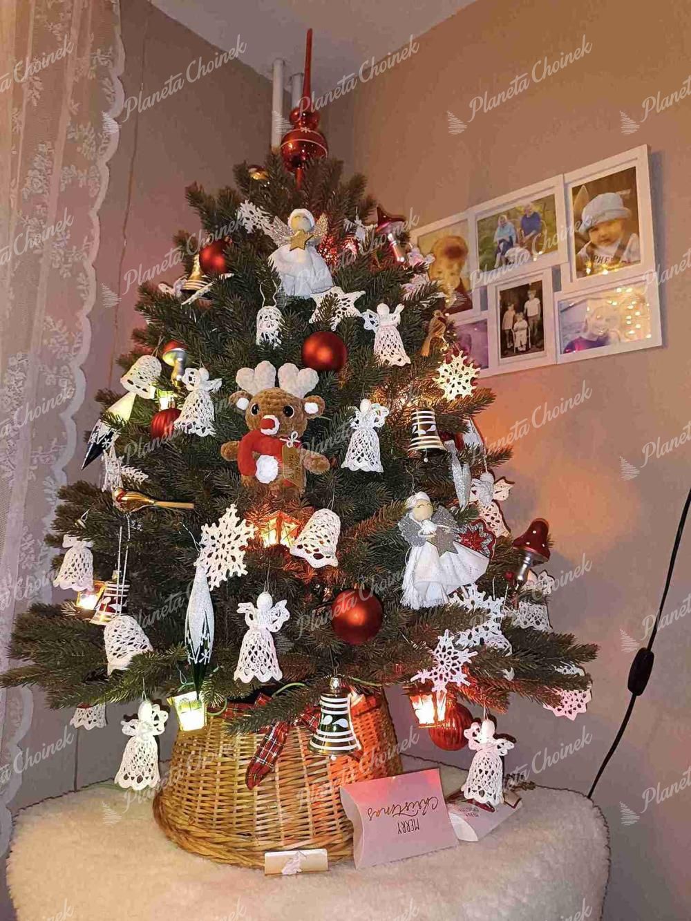 Ubrana choinka sztuczna mała ozdobna w doniczce 100% PE Świerk Alpejski