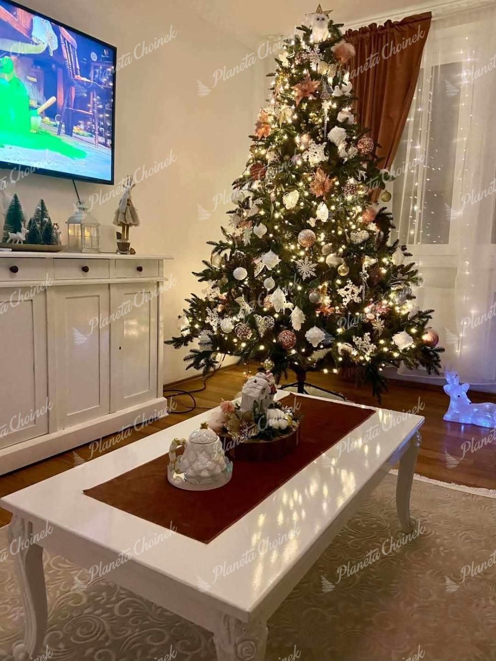 Ubrana ekskluzywna choinka sztuczna jak żywa PE Jodła Duńska 240 cm
