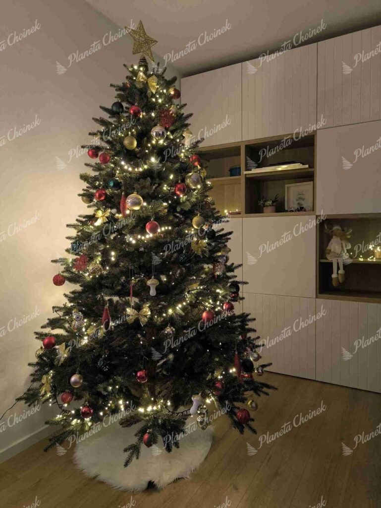 Ubrana ekskluzywna choinka sztuczna jak żywa PE Świerk Alpejski 210 cm