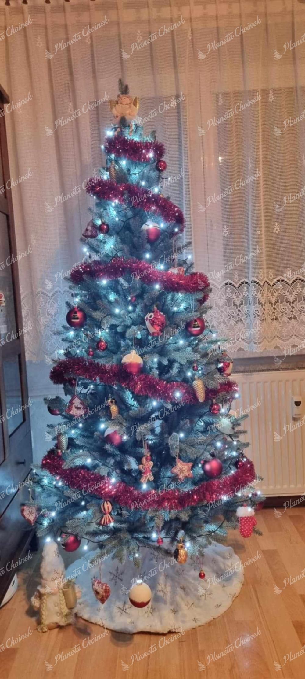 Ubrana ekskluzywna choinka sztuczna jak żywa PE Świerk Lodowy 180 cm