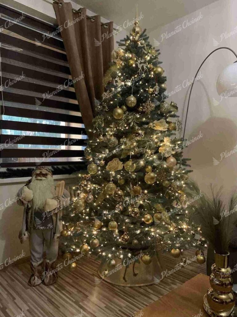 Ubrana ekskluzywna choinka sztuczna jak żywa PE Świerk Lodowy 210 cm