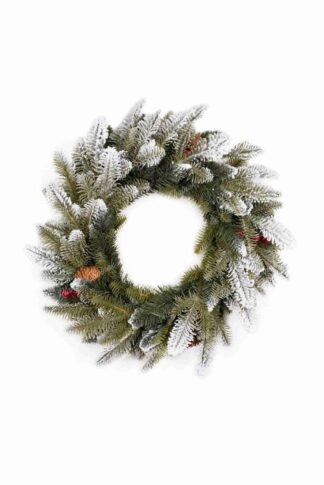 Wianek bożonarodzeniowy PE Jodła Ośnieżona 50 cm ekskluzywny na drzwi