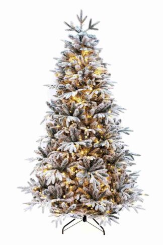 Choinka sztuczna biała PE Jodła Syberyjska z oświetleniem LED