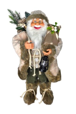 Figurka świąteczna Mikołaj Kremowy 60 cm